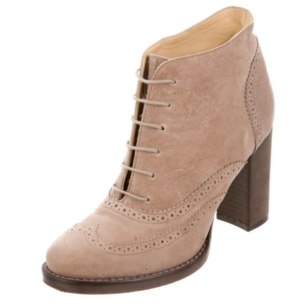 Brunello Cucinelli Leather Wingtip Brogue Booties